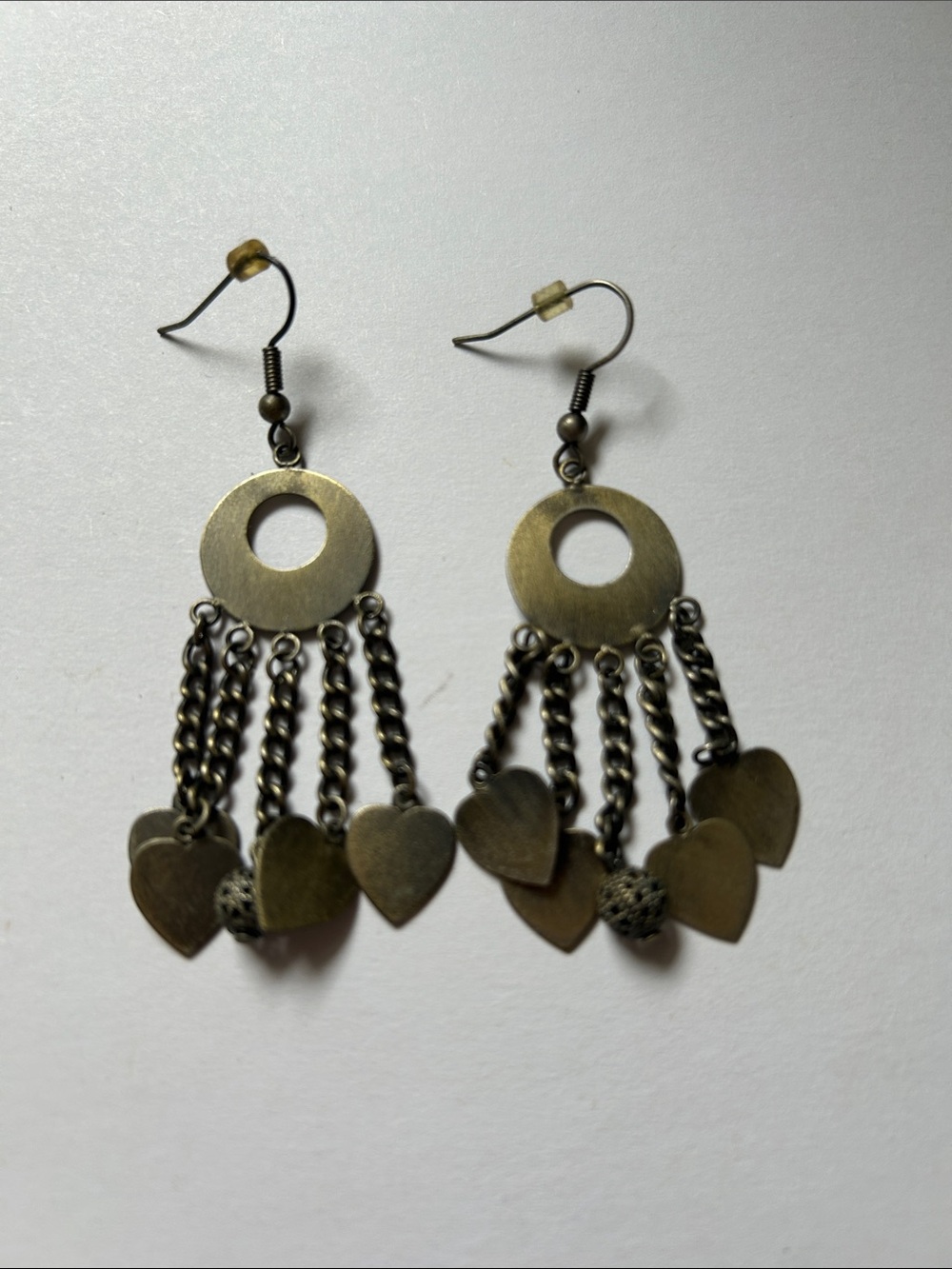 Brass-Tone Heart Dangle Earrings - Women Jewelry j13